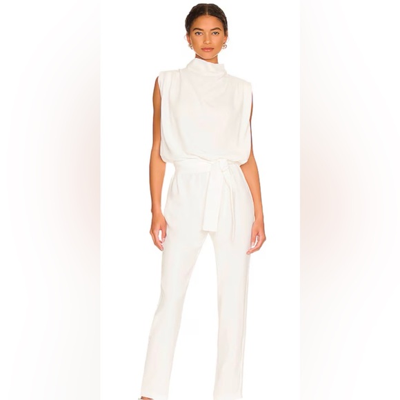 Amanda Uprichard Ivory Sleeveless Jumpsuit